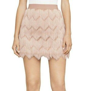 BCBG Maxaria Pink Fringe Mini Skirt